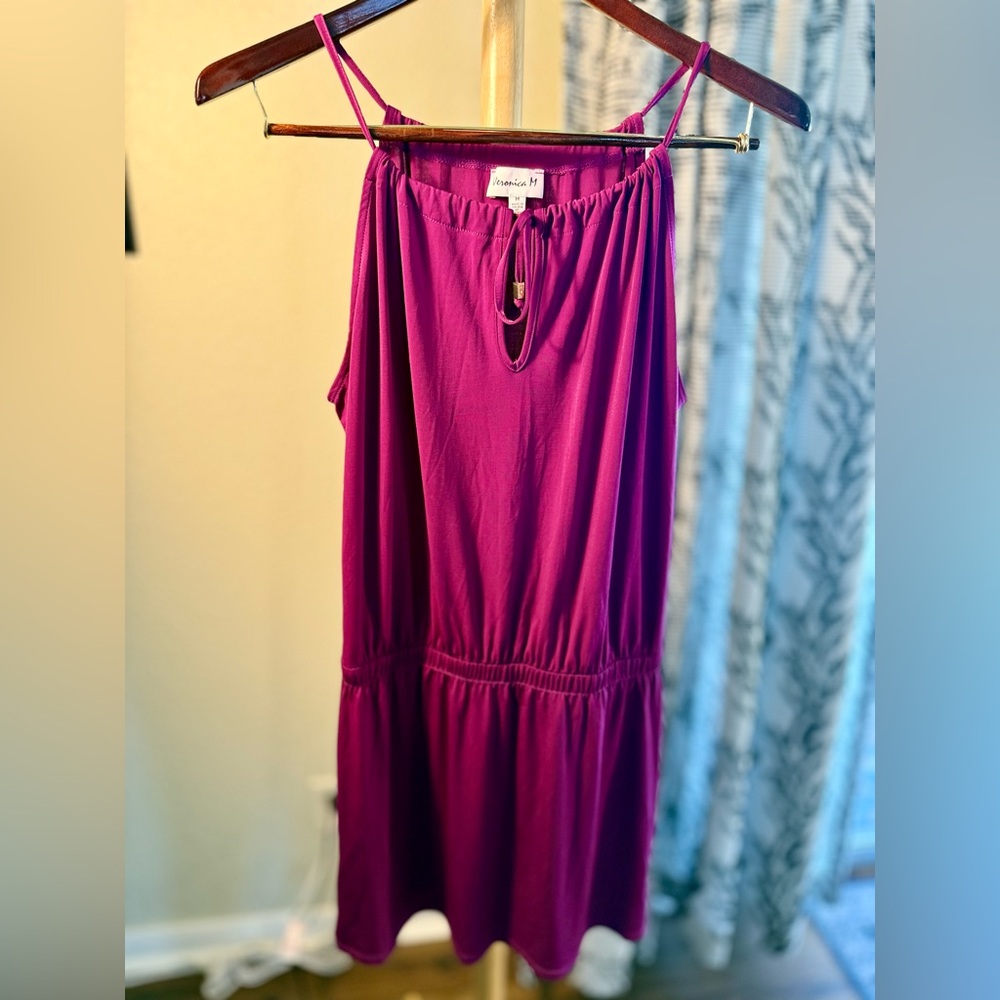 Veronica M Fuchsia Front Tie Mini Dress